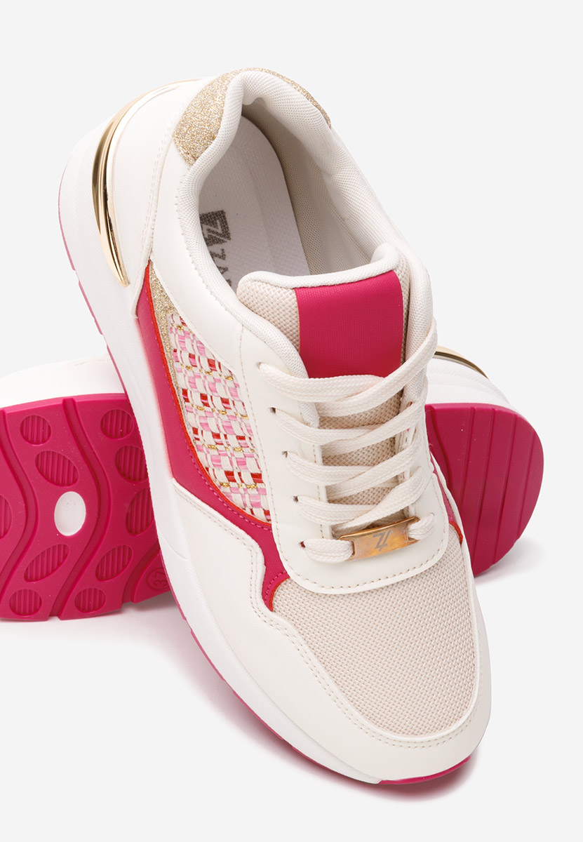 Fuksjowe sneakersy na koturnie Brynda