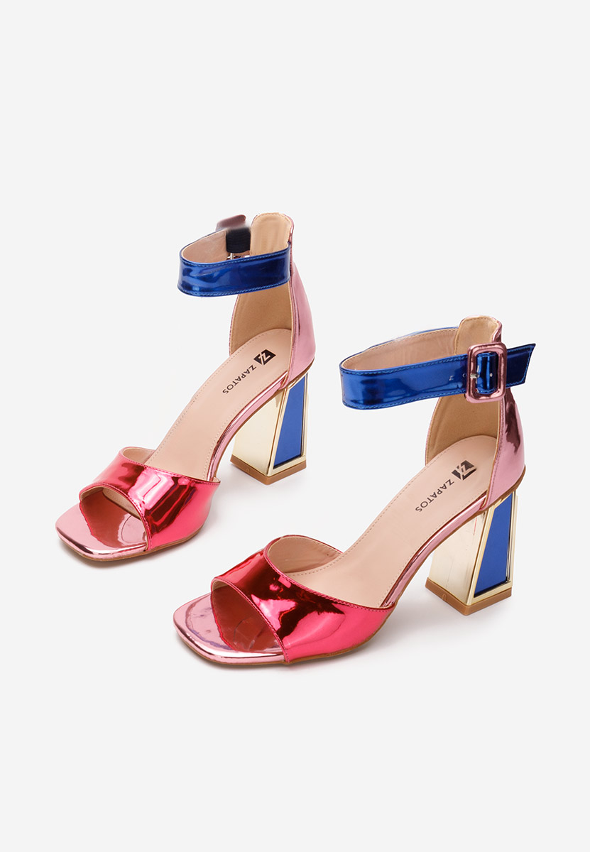 Wielokolorowy sandały na słupku Welia