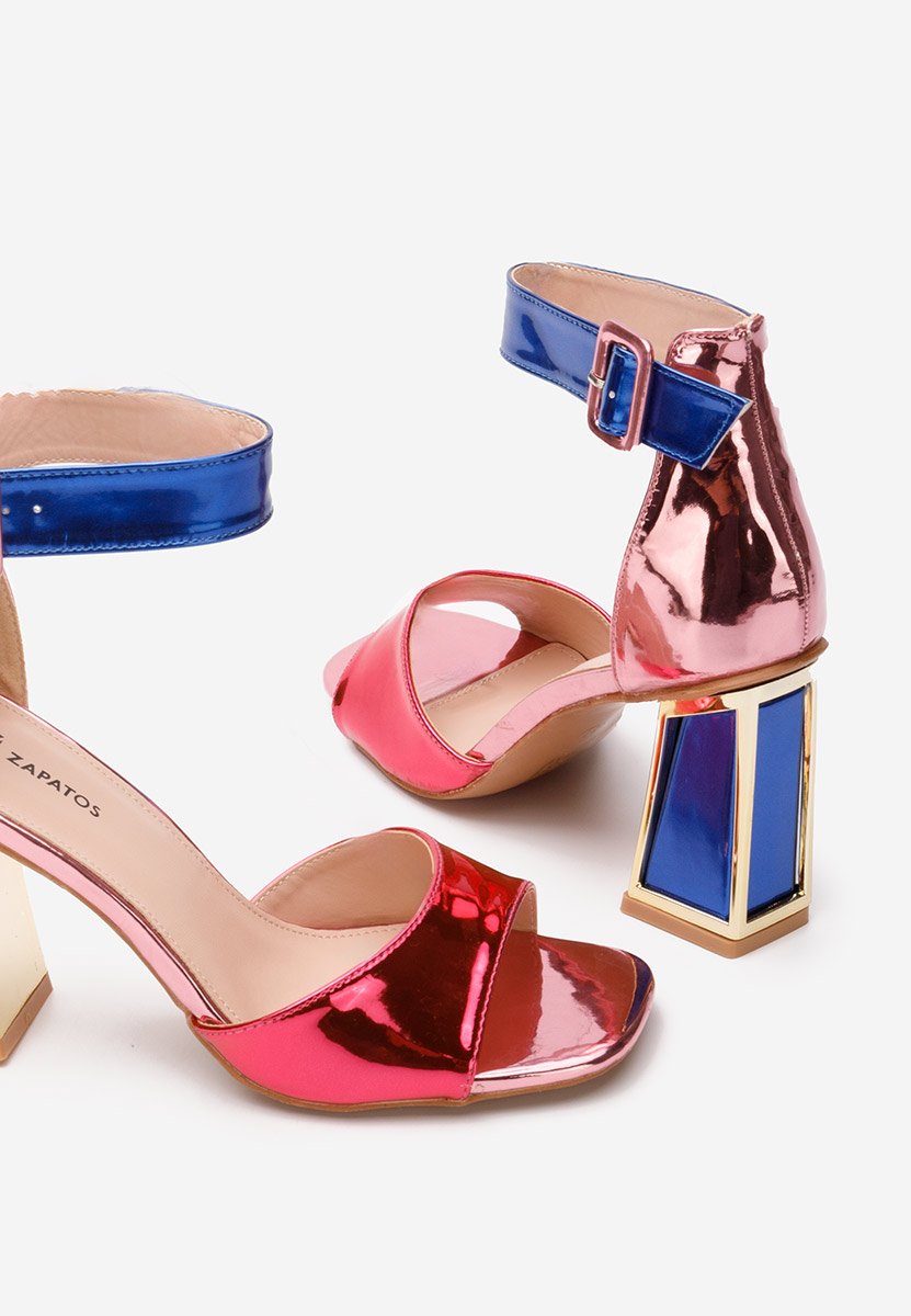 Wielokolorowy sandały na słupku Welia