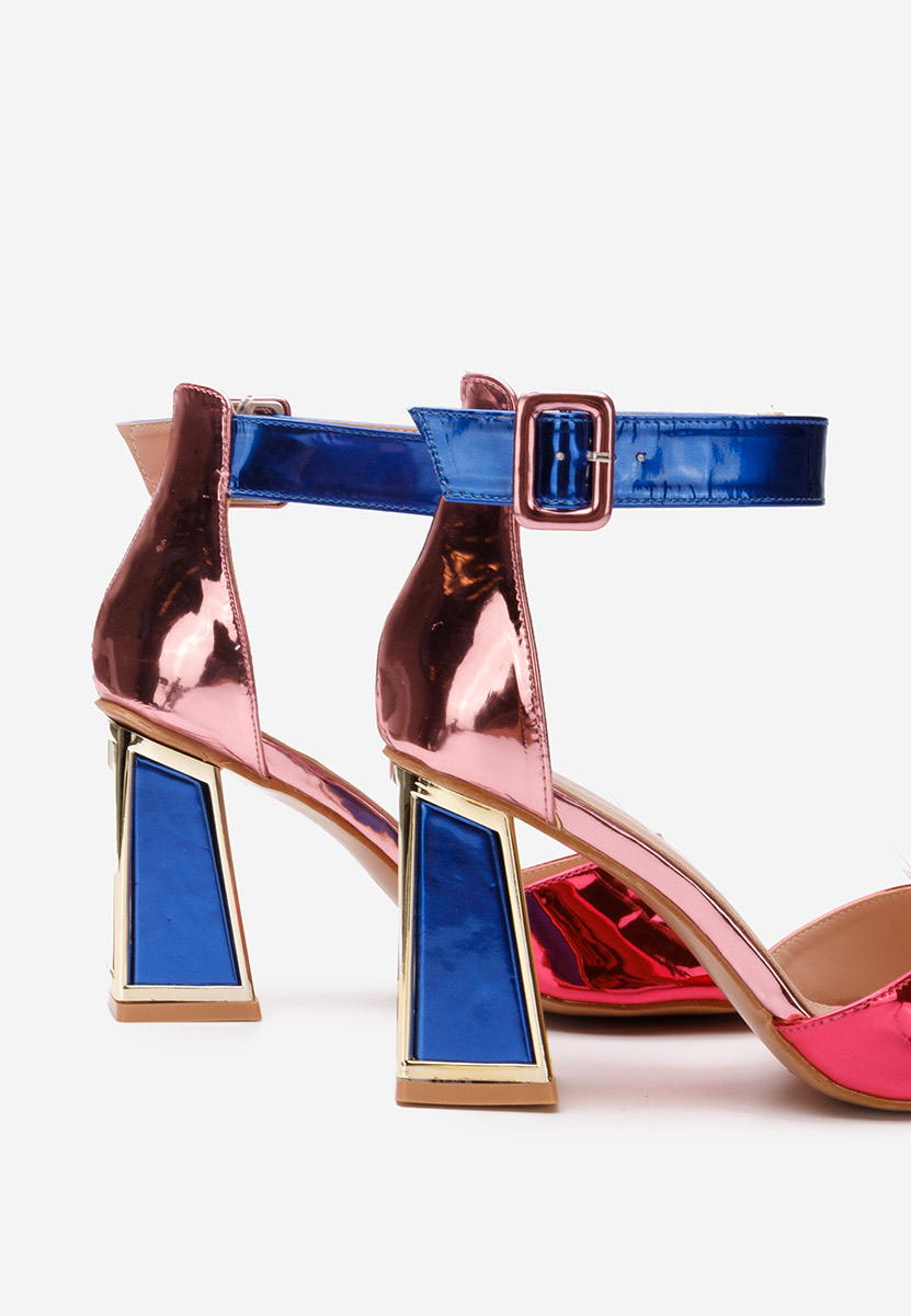 Wielokolorowy sandały na słupku Welia