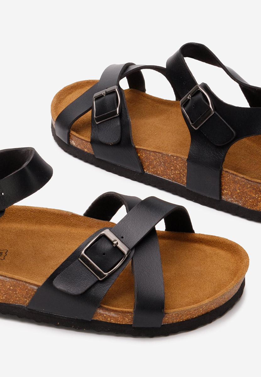 Czarne sandały męskie Sebastian