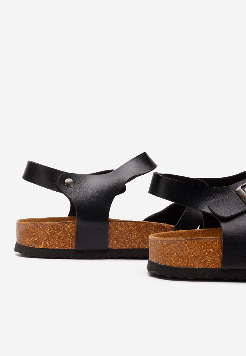 Czarne sandały męskie Sebastian