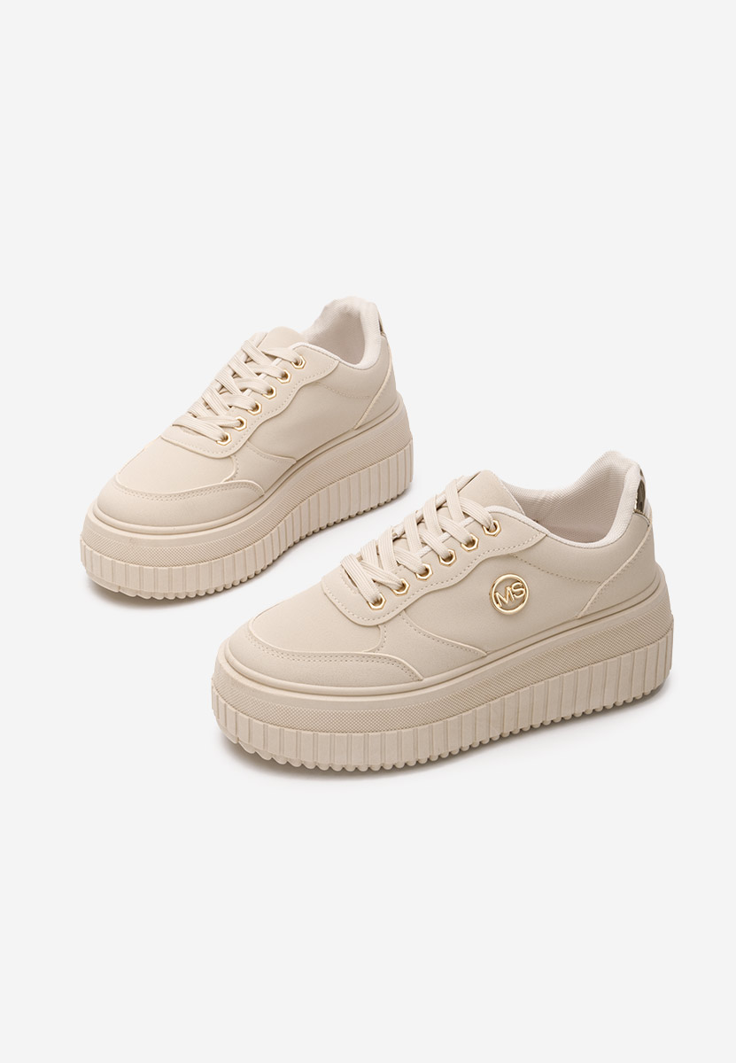 Beżowe sneakersy na platformie Safira V4