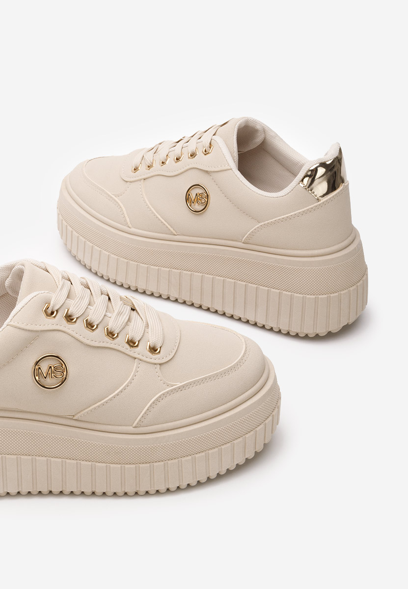 Beżowe sneakersy na platformie Safira V4