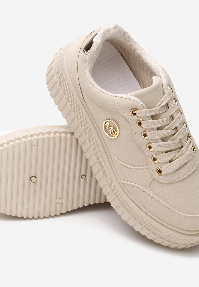 Beżowe sneakersy na platformie Safira V4