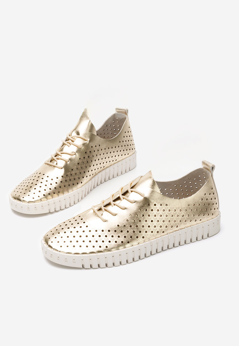 Złote półbuty damskie Tonelia V2