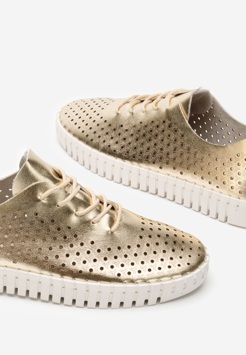 Złote półbuty damskie Tonelia V2