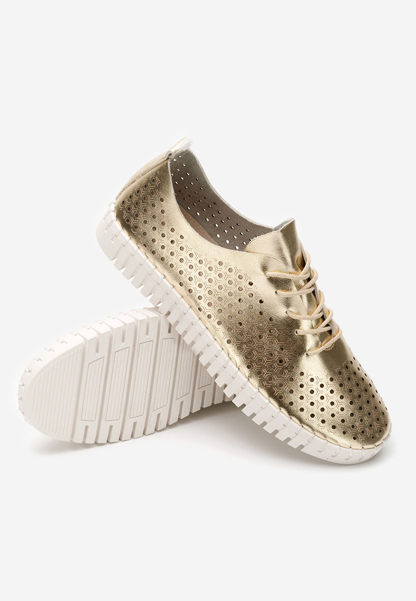 Złote półbuty damskie Tonelia V2