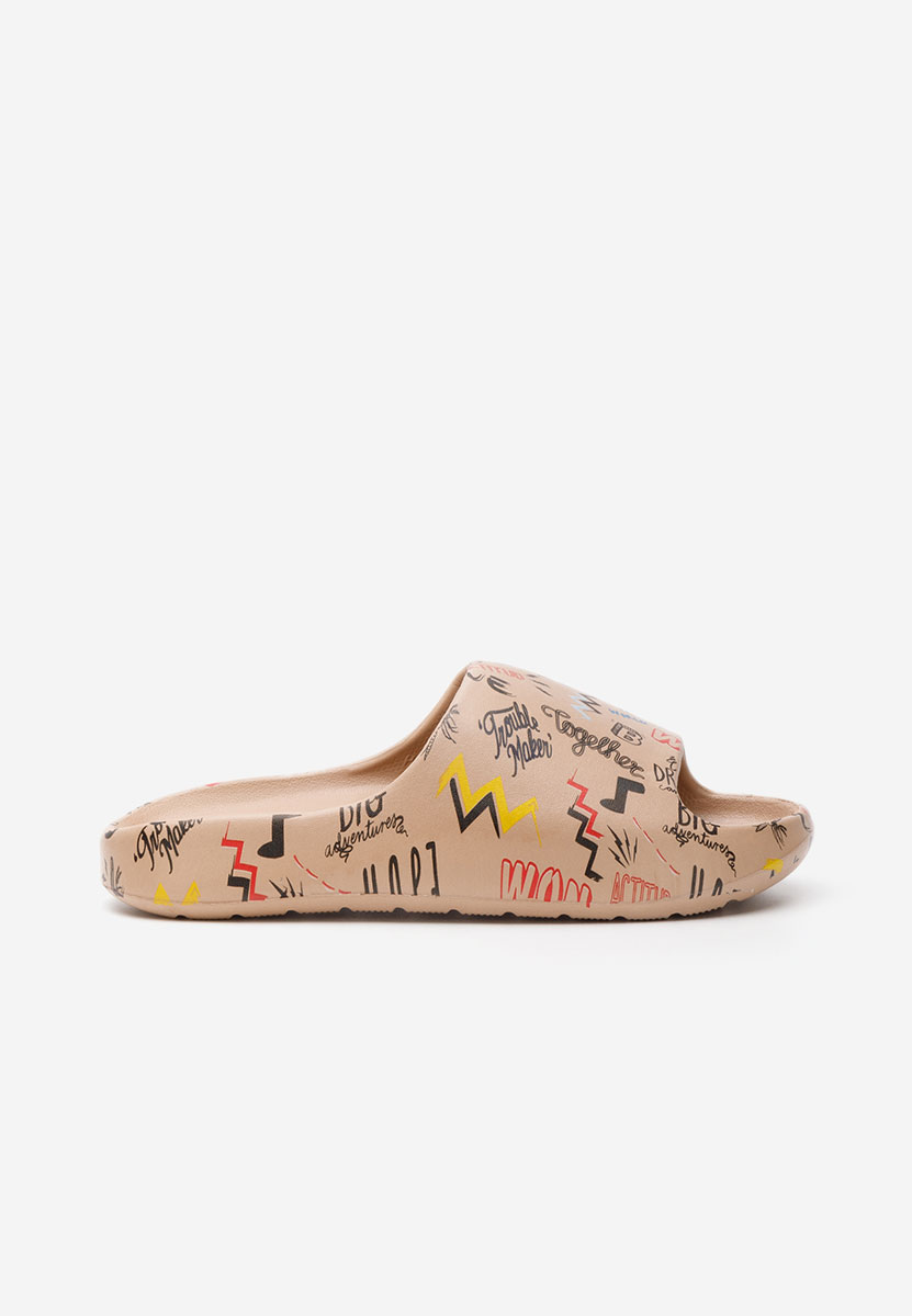 Khaki klapki damskie Deleva