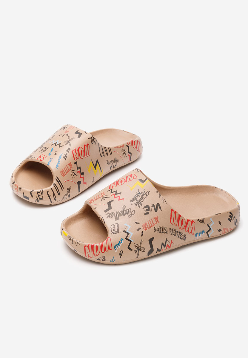 Khaki klapki damskie Deleva