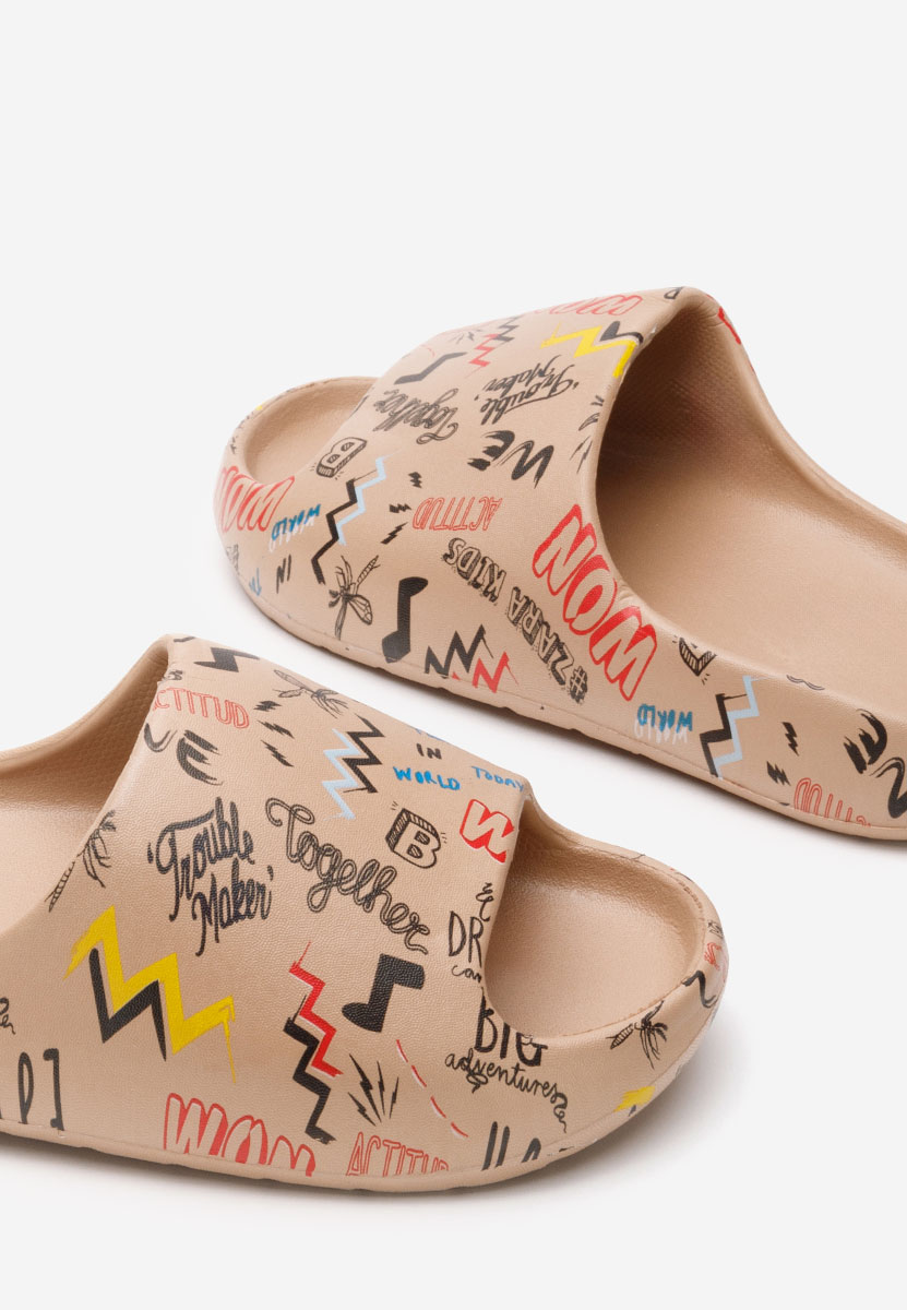 Khaki klapki damskie Deleva