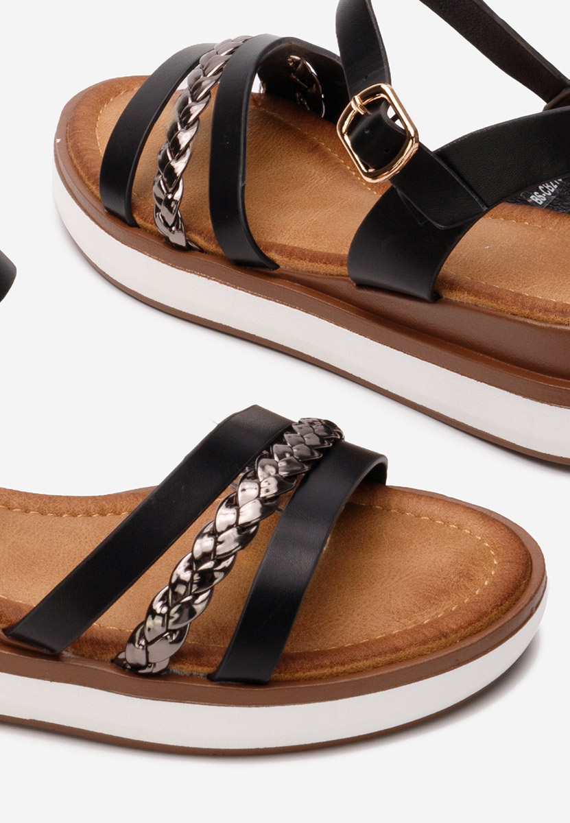 Czarne sandały damskie Amani