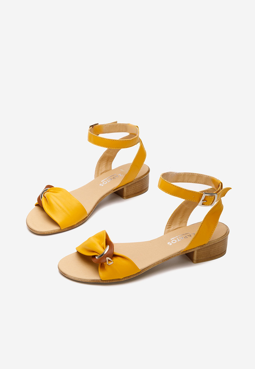 Żółte sandały damskie skórzane Vestina