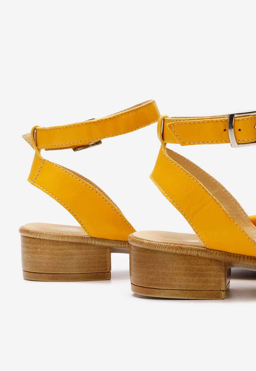 Żółte sandały damskie skórzane Vestina