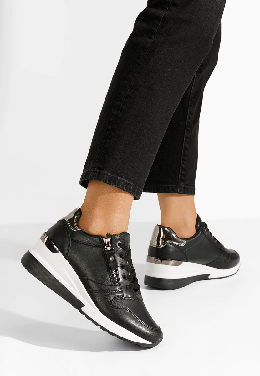 Czarne sneakersy damskie Rafina