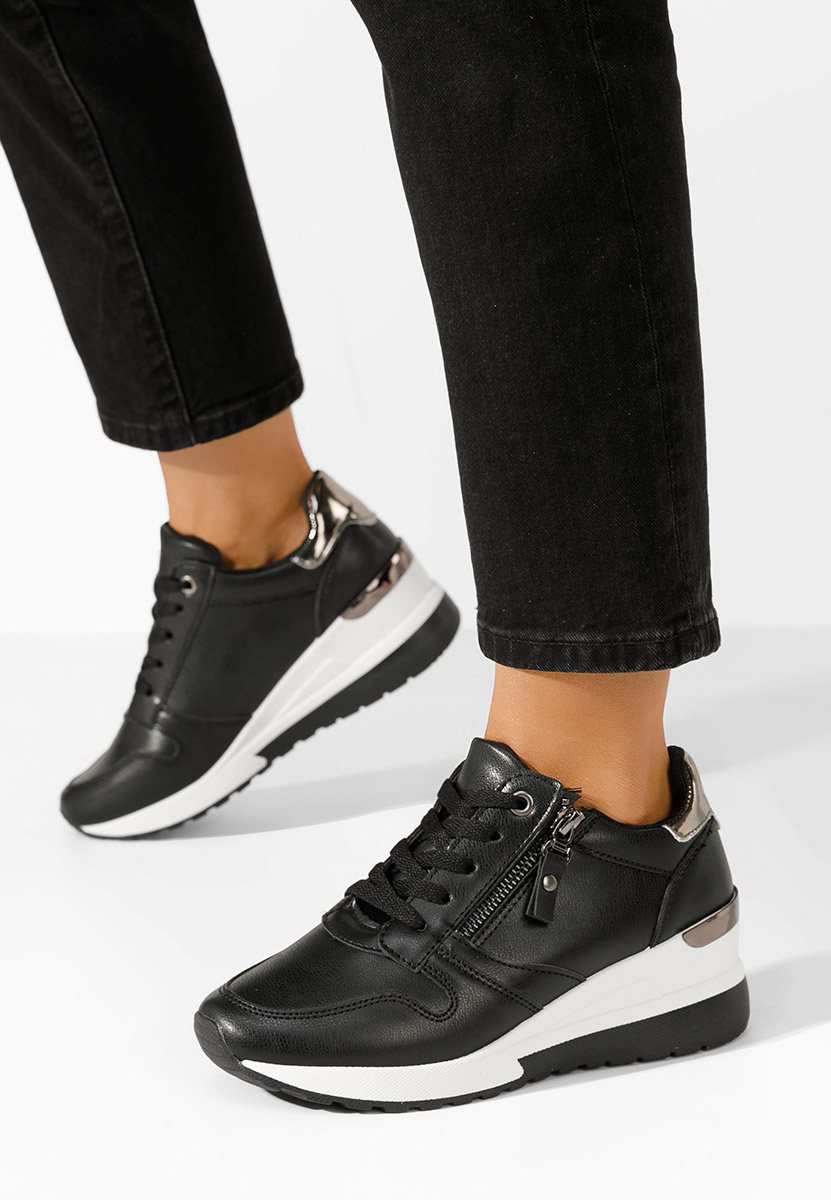 Czarne sneakersy damskie Rafina