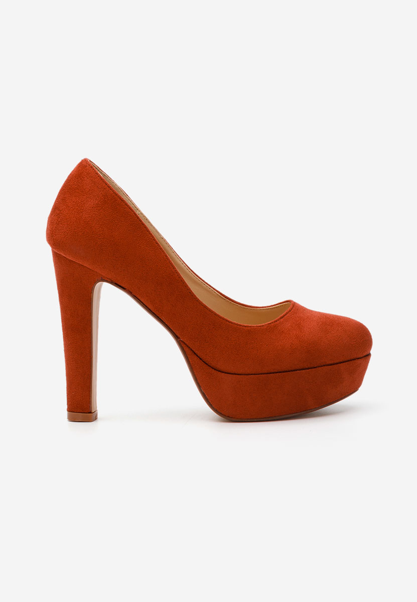 Pomarańczowe czółenka na platformie Impression