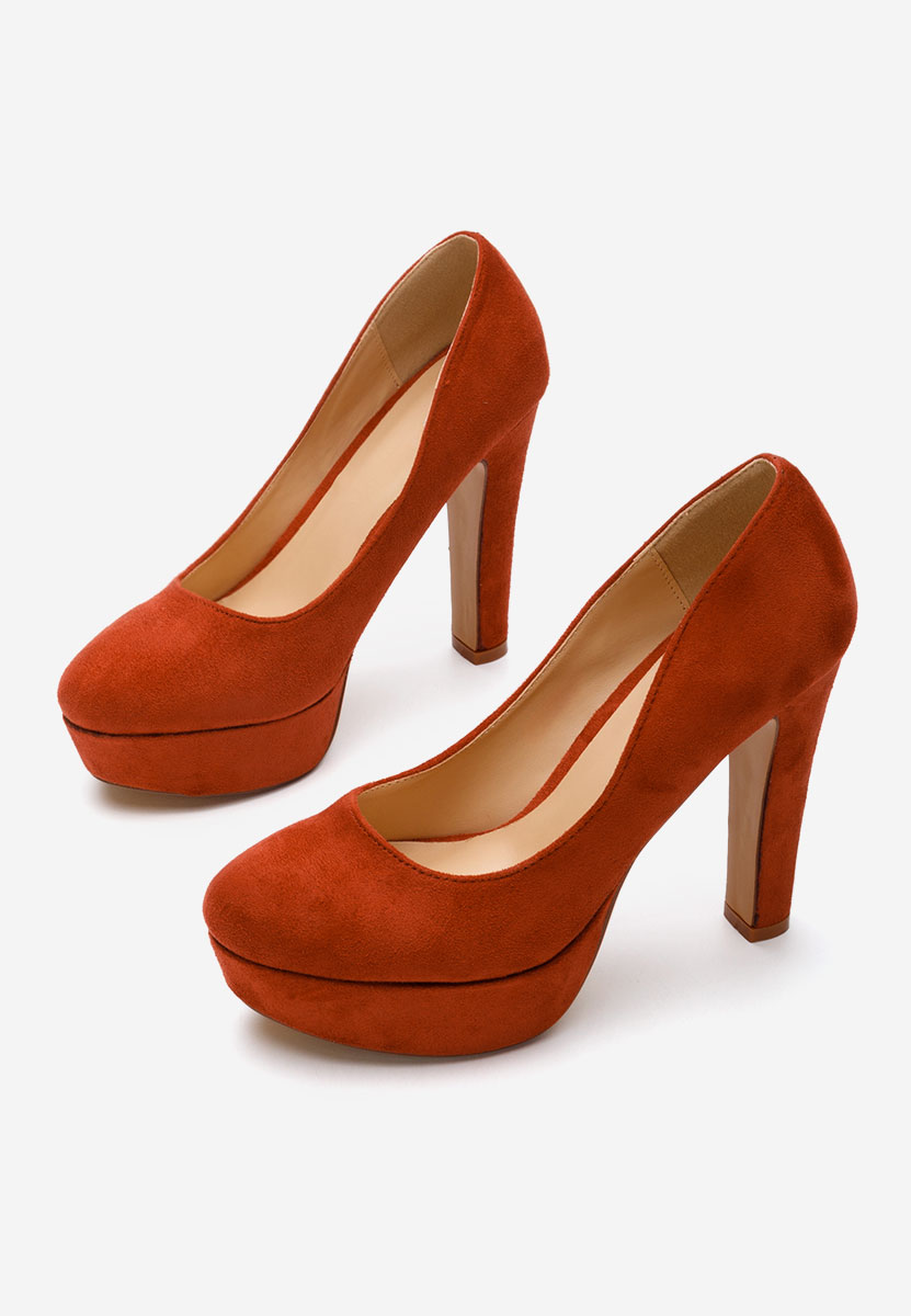 Pomarańczowe czółenka na platformie Impression