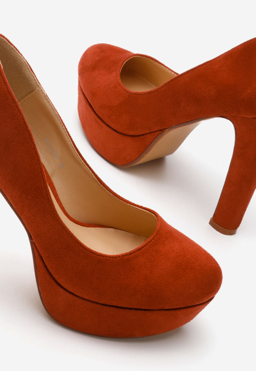 Pomarańczowe czółenka na platformie Impression