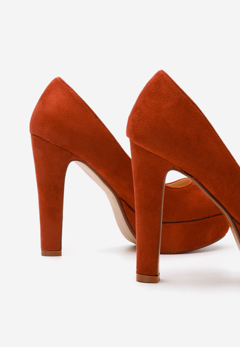 Pomarańczowe czółenka na platformie Impression