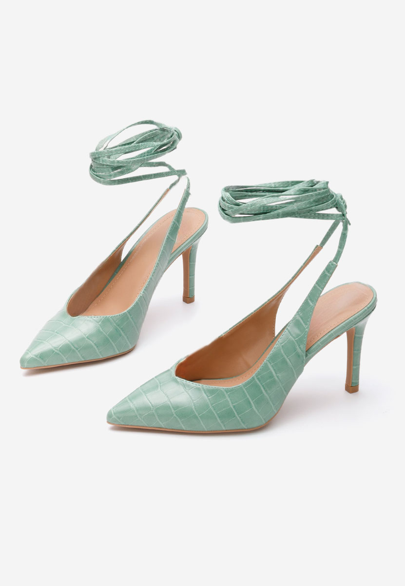 Zielone czółenka bez pięt Laila