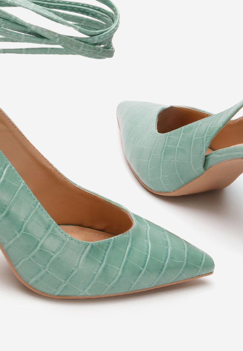 Zielone czółenka bez pięt Laila