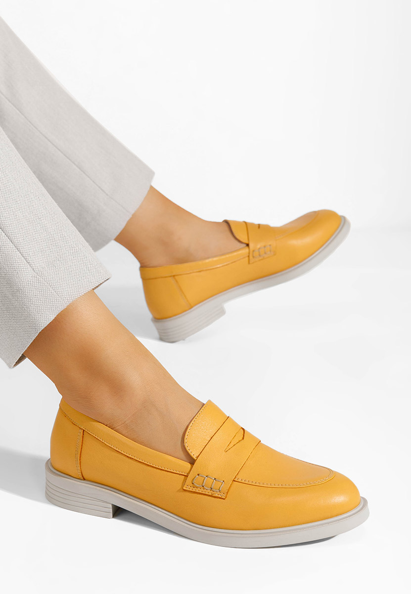 Żółte loafers damskie Zalaya