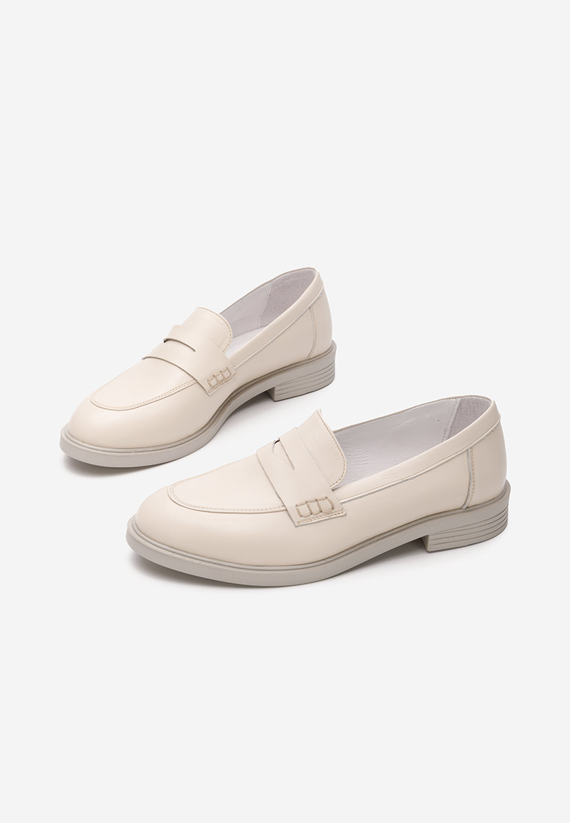 Beżowe loafers damskie Zalaya V2