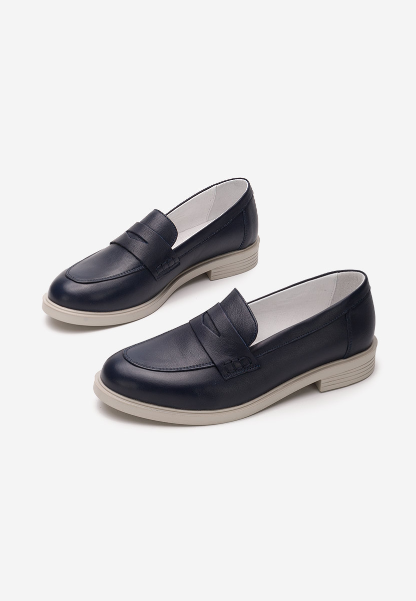 Granatowe loafers damskie Zalaya