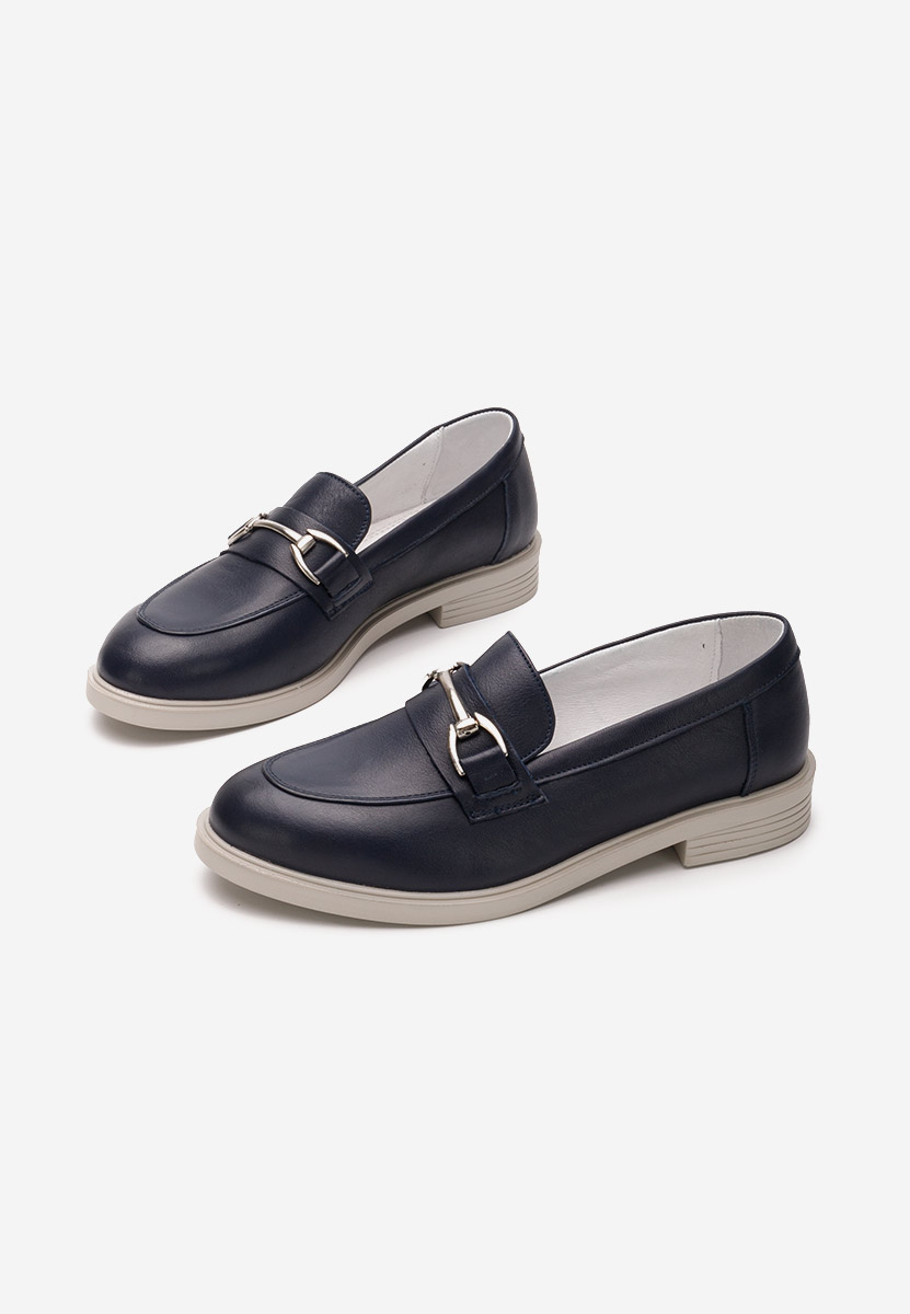 Granatowe loafers damskie Noreen