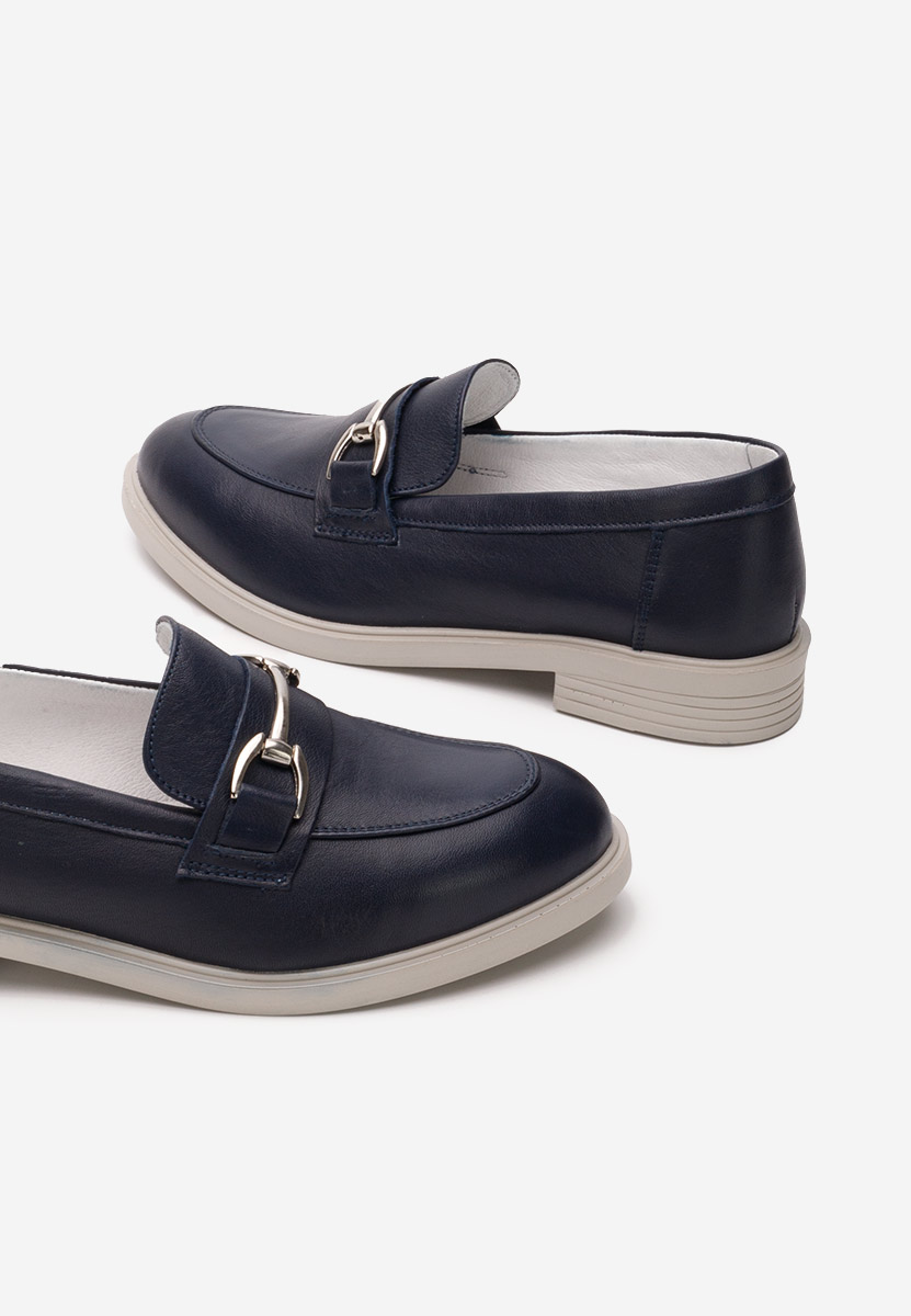 Granatowe loafers damskie Noreen