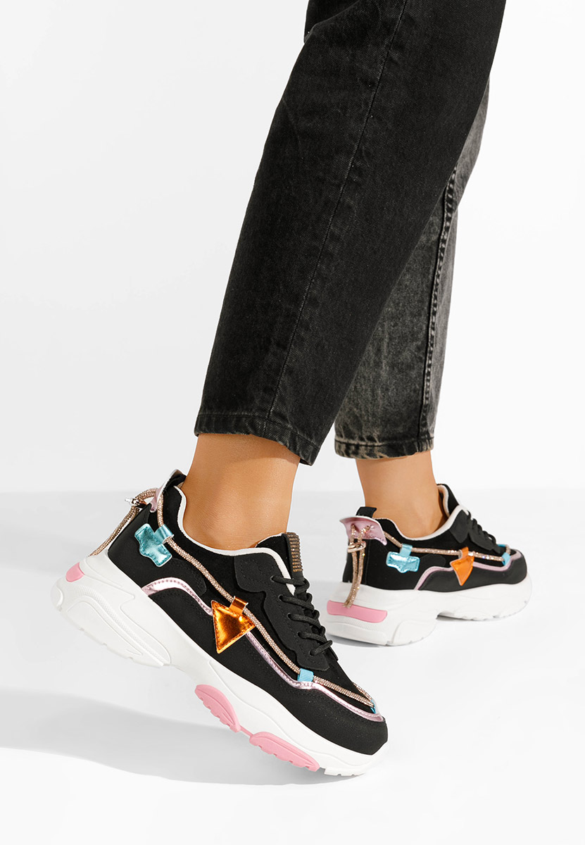 Czarne sneakersy damskie Livena