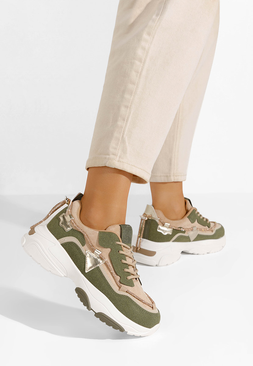 Zielone sneakersy damskie Livena