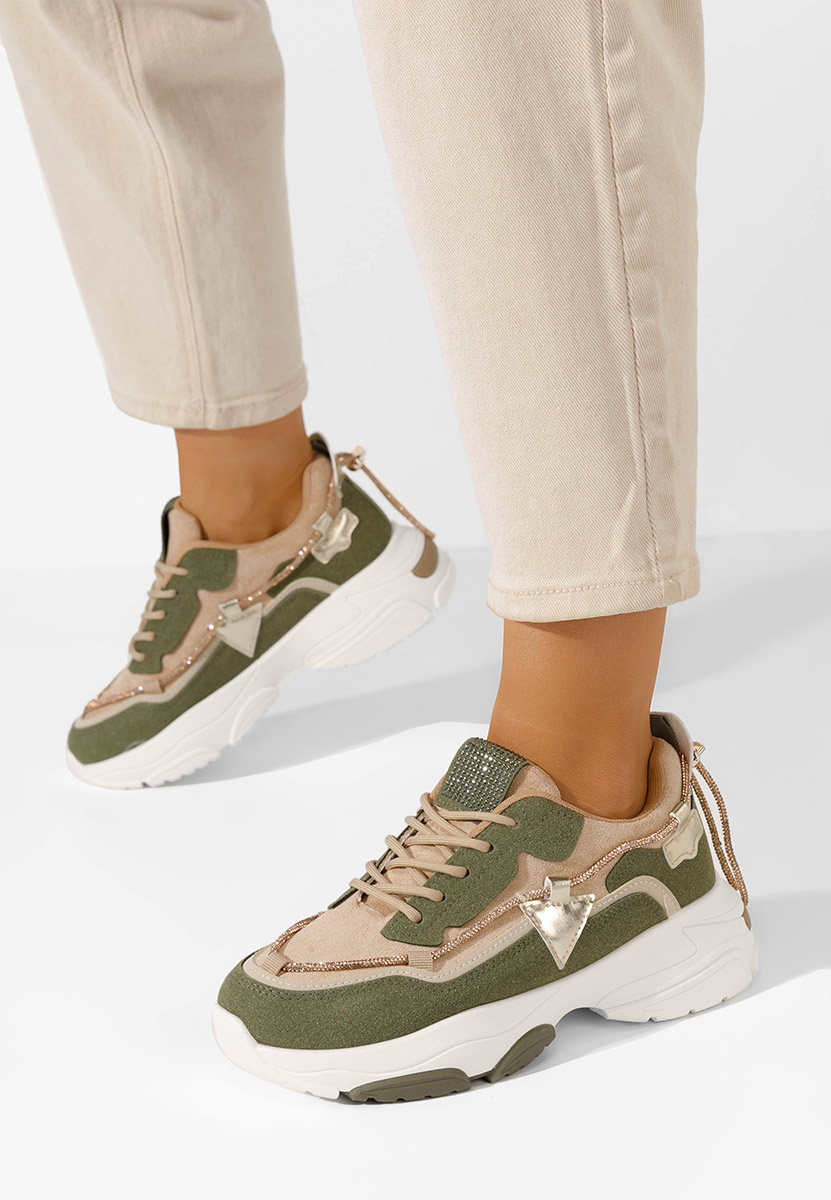 Zielone sneakersy damskie Livena