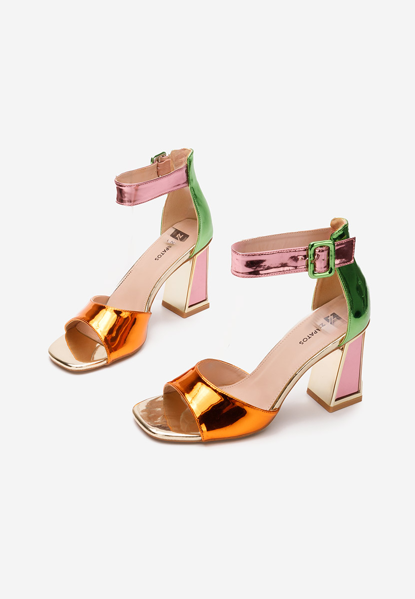 Wielokolorowy sandały na słupku Welia V2