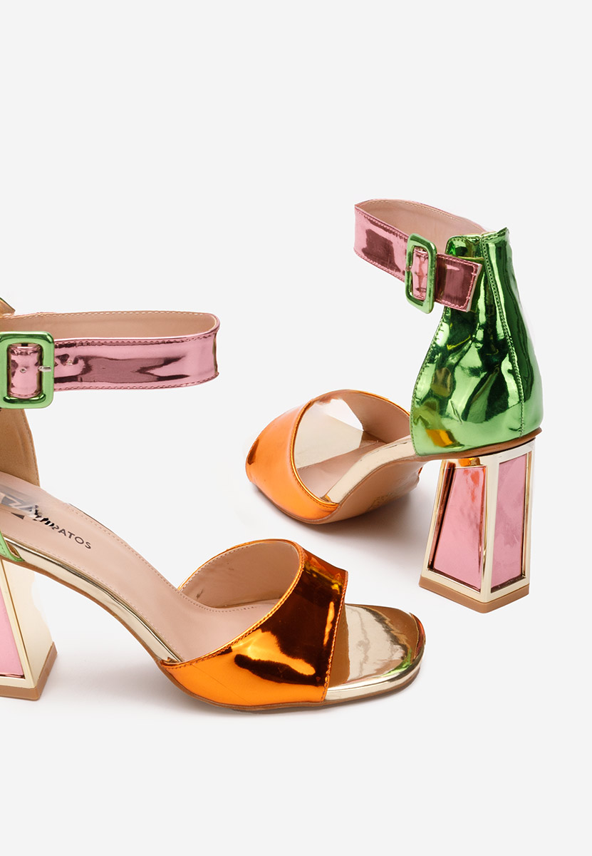 Wielokolorowy sandały na słupku Welia V2