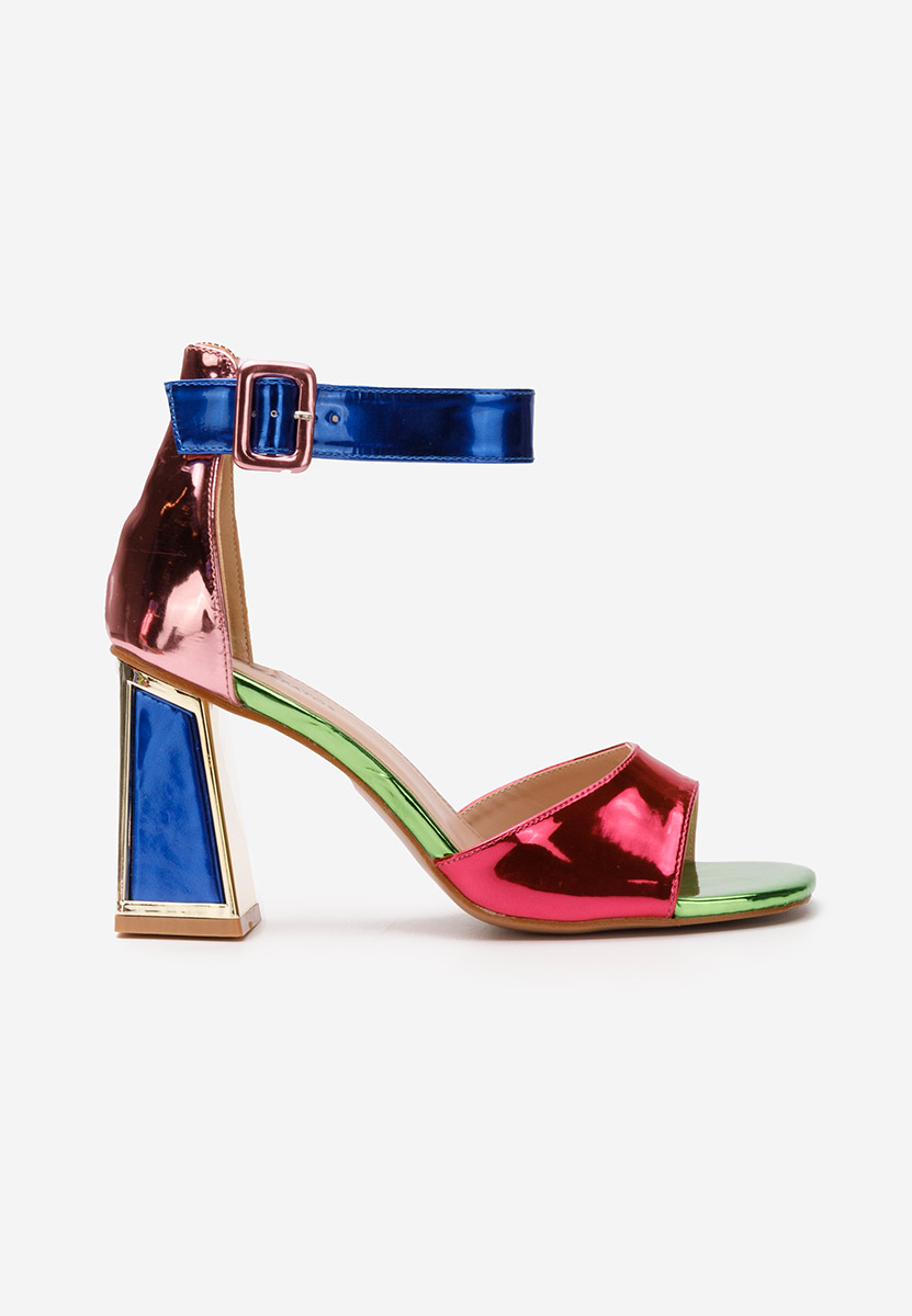 Wielokolorowy sandały na słupku Welia V4