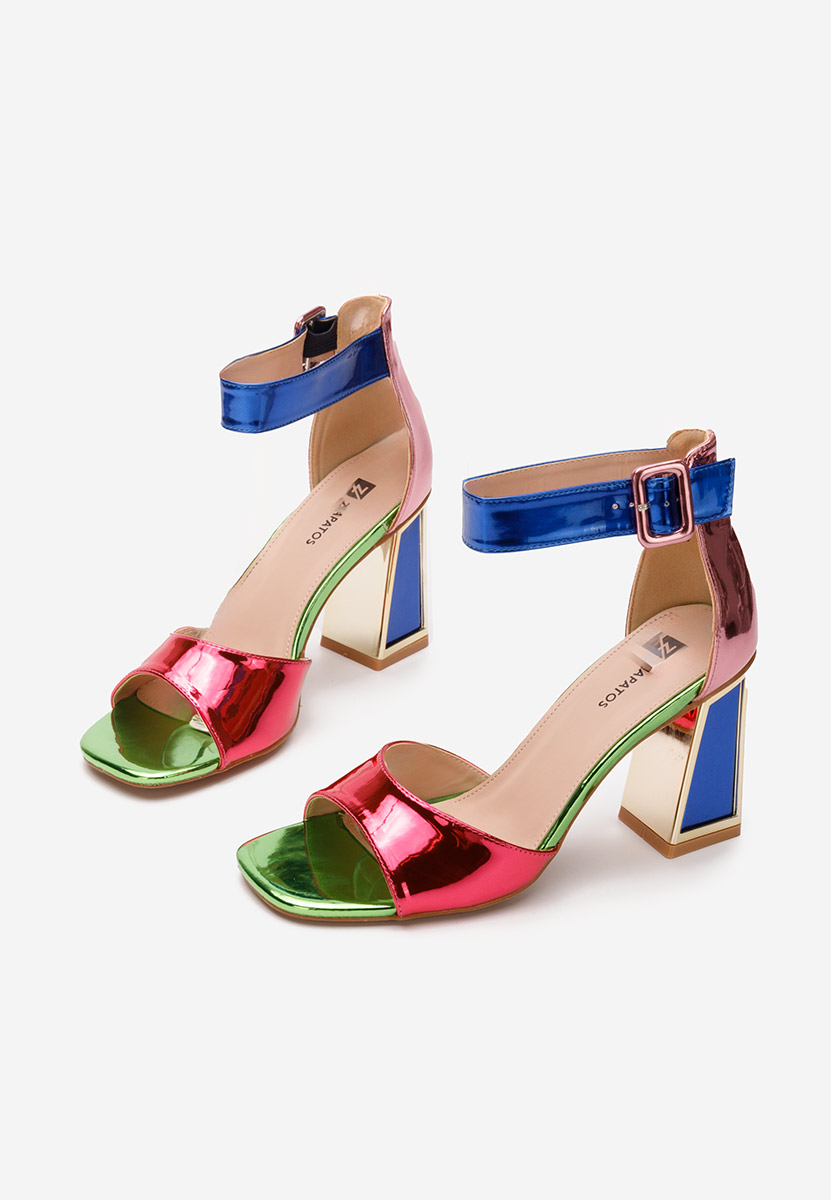 Wielokolorowy sandały na słupku Welia V4