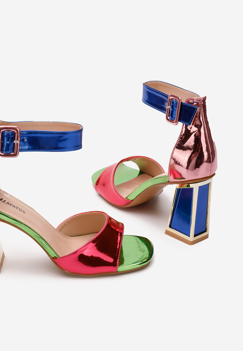 Wielokolorowy sandały na słupku Welia V4
