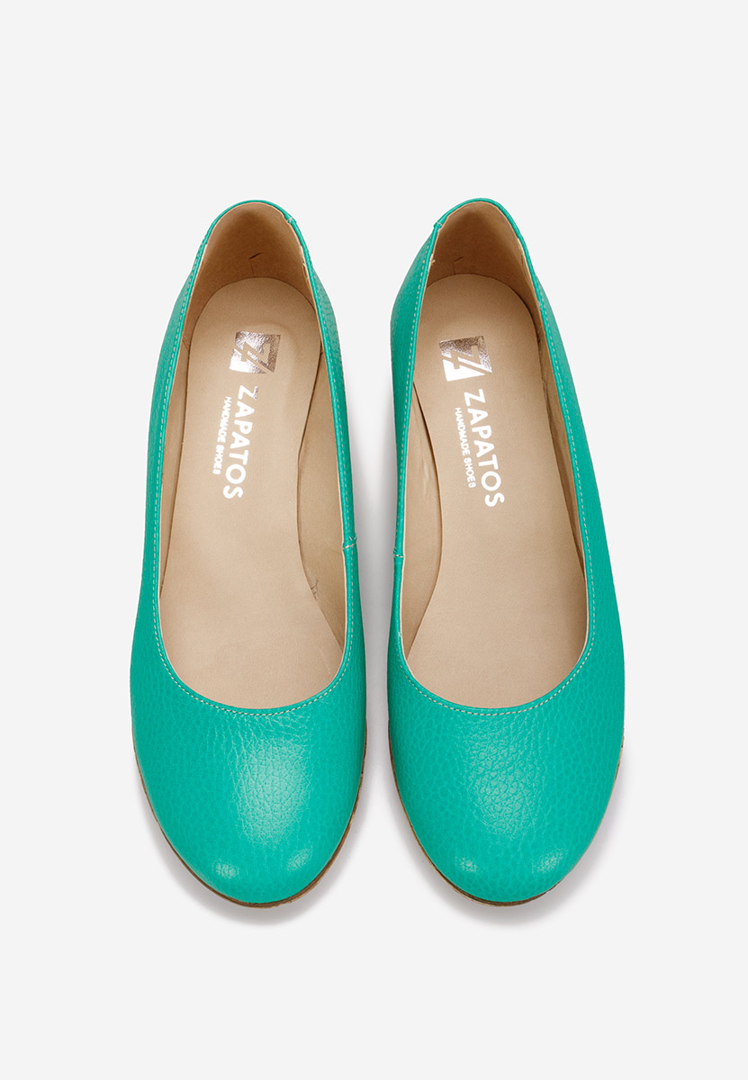 Turkusowe czółenka na koturnie Sonia V3