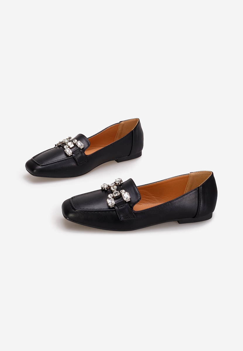 Czarne eleganckie mokasyny damskie Anzia V2