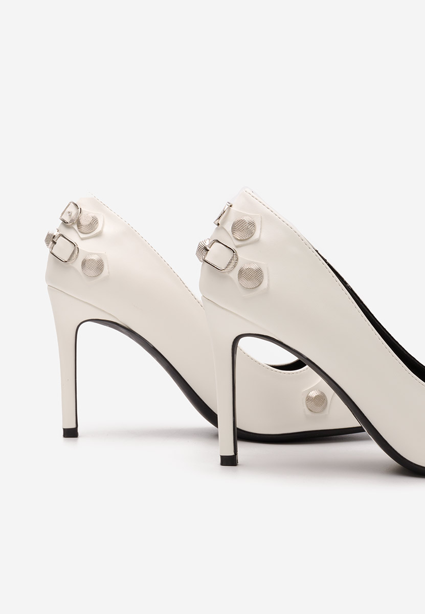 Białe szpilki Supreme