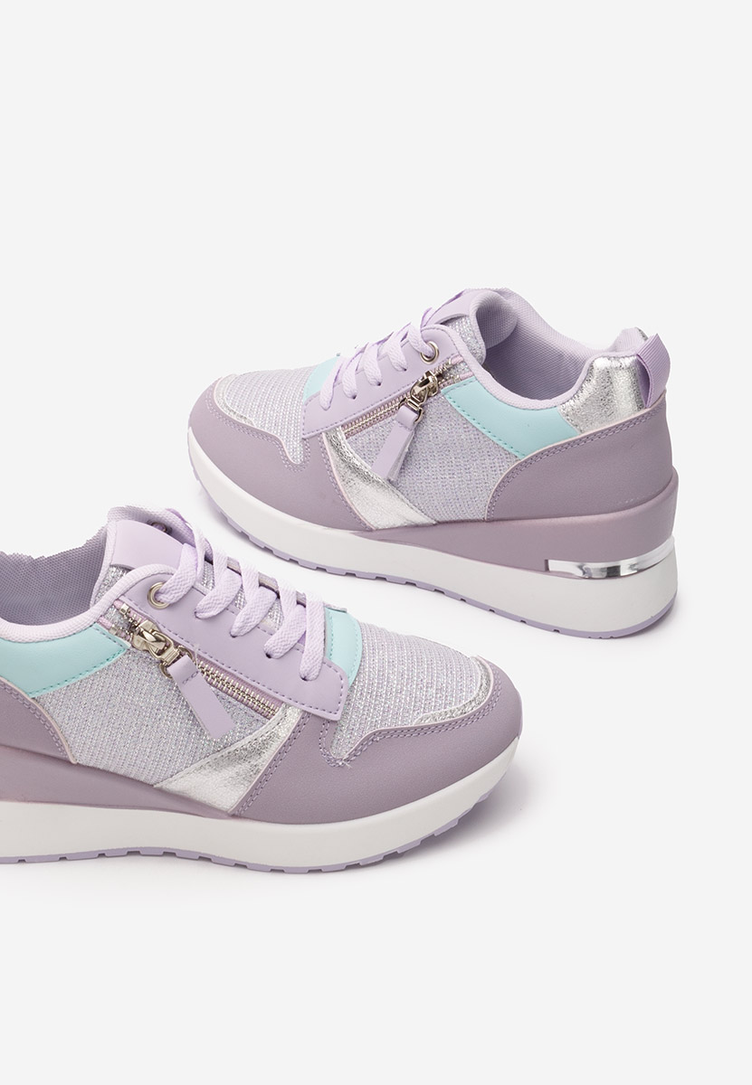 Fioletowe sneakersy na koturnie Zenna