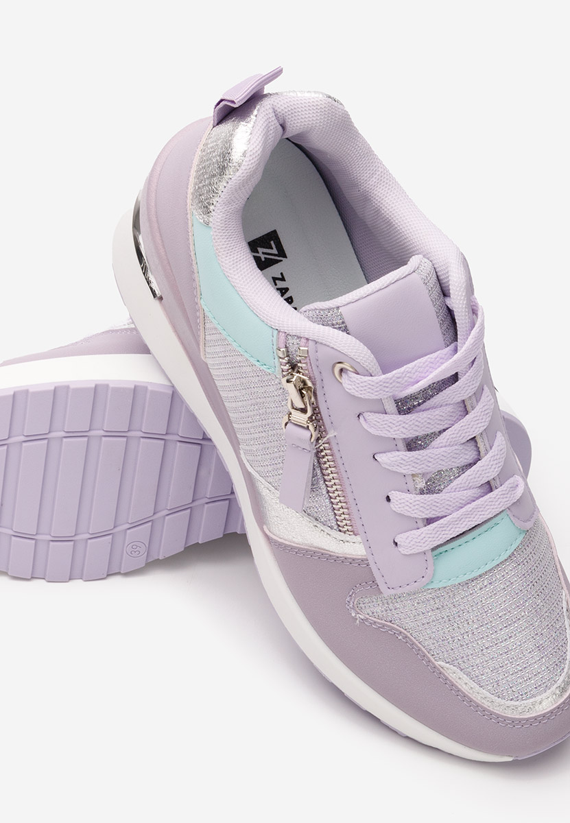 Fioletowe sneakersy na koturnie Zenna