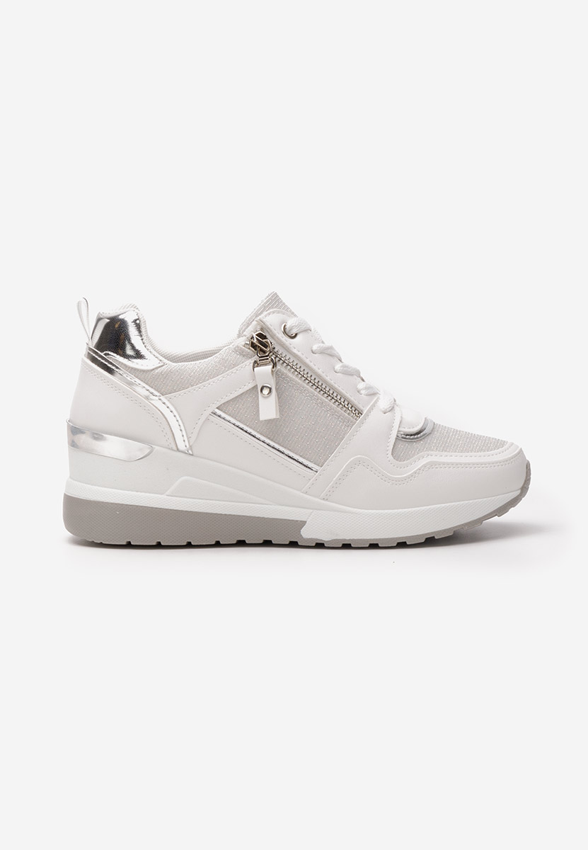 Białe sneakersy na koturnie Rafina V2