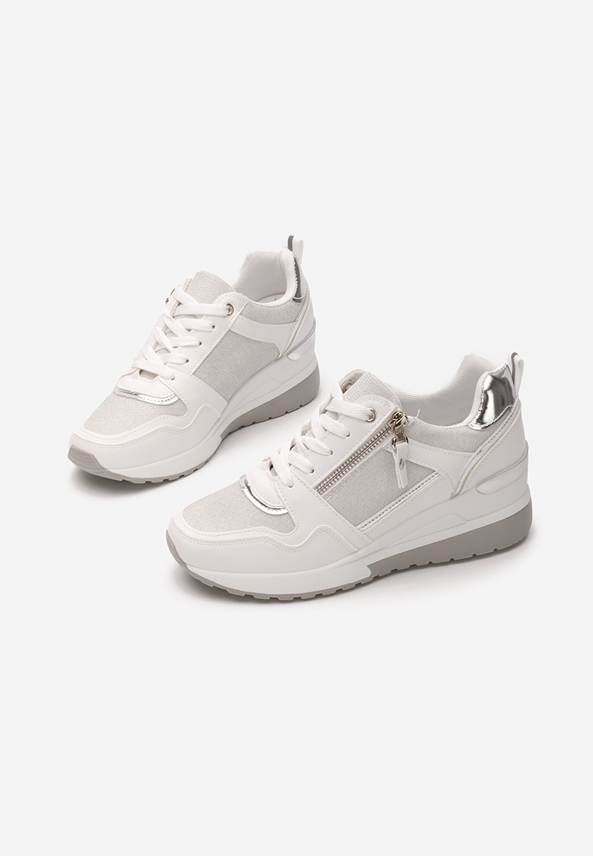 Białe sneakersy na koturnie Rafina V2
