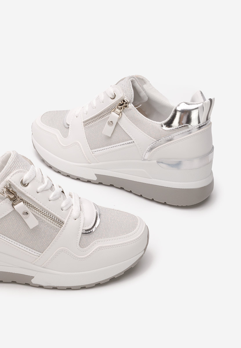 Białe sneakersy na koturnie Rafina V2