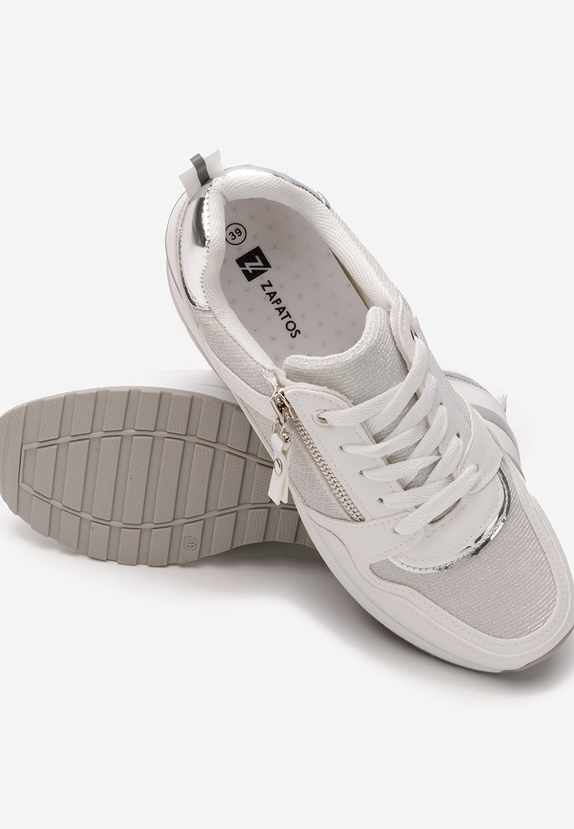 Białe sneakersy na koturnie Rafina V2