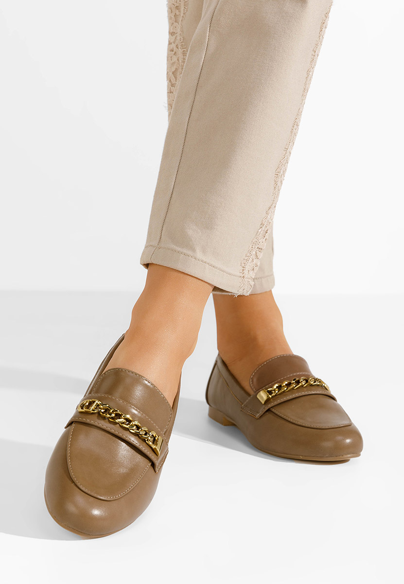 Khaki mokasyny damskie Bernada
