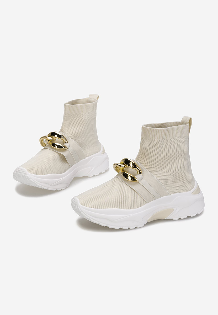Beżowe sneakersy wysokie Alone